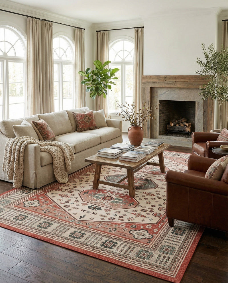 Patio Heritage Collection Area Rug - Veranda Rectangle Multi  lifestyle 3