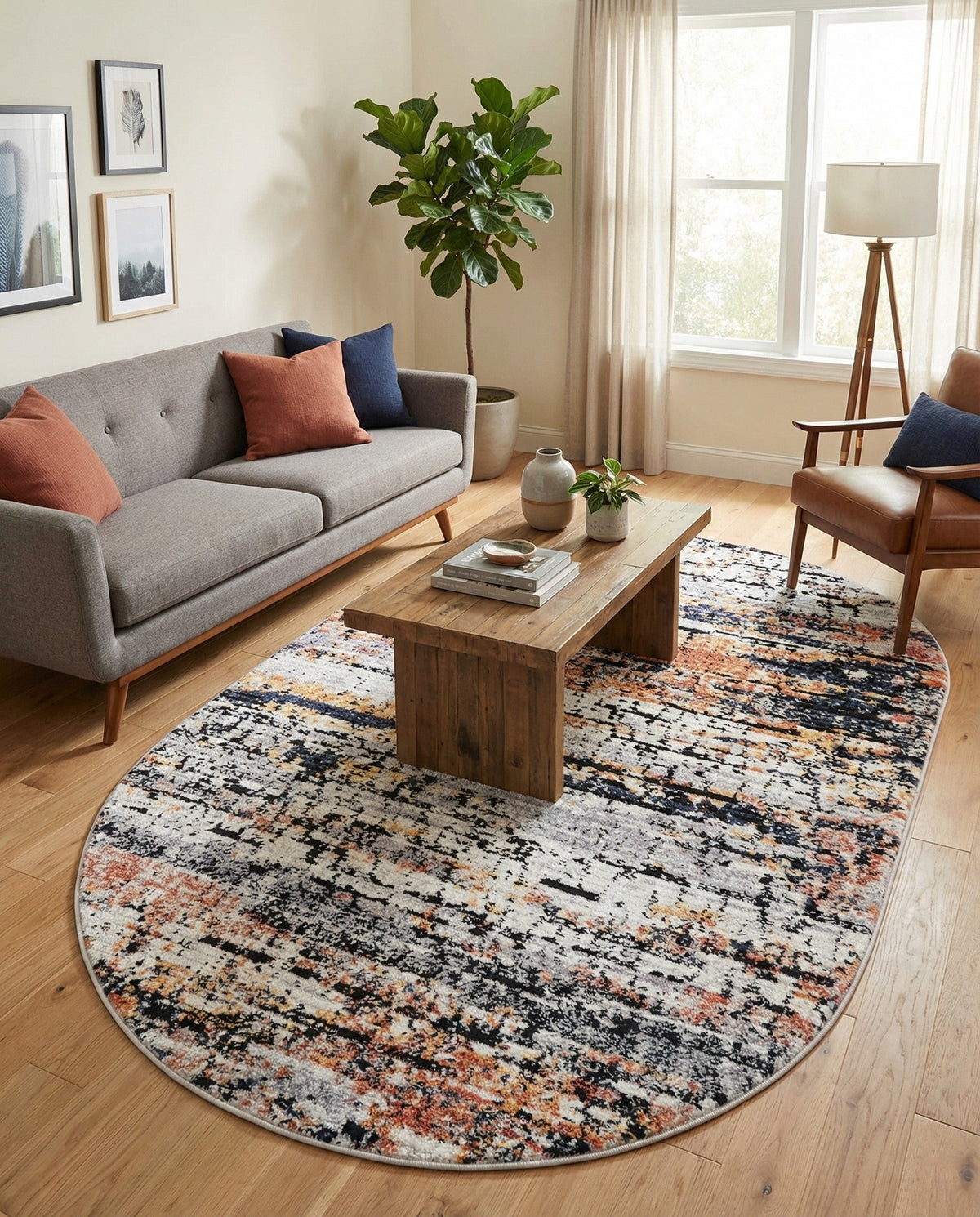 Santa Fe Trails Collection Area Rug -  Chaparral Oval Multi  lifestyle 125