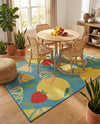 Coastal Terrace Collection Area Rug -  Cove Rectangle Blue  lifestyle 12
