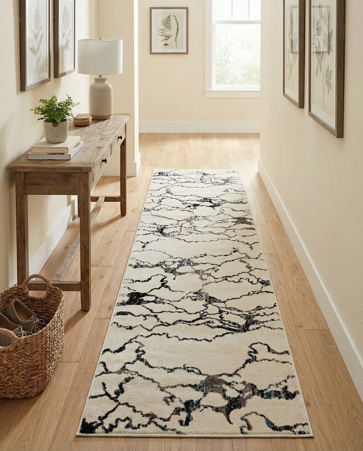 Brighton Terrace Collection Area Rug -  Aldrington Runner Ivory  lifestyle 110