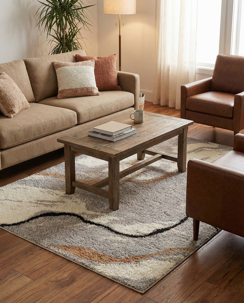 Sienna Collection Area Rug -  Tuscany Rectangle Gray and Ivory  lifestyle 21