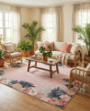 Seaside Blooms Collection Area Rug - Haven Rectangle Pink  lifestyle 52