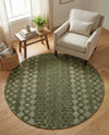 Garden Lattice Charm Collection Area Rug -  Pergola (Green) Round Green  lifestyle 35