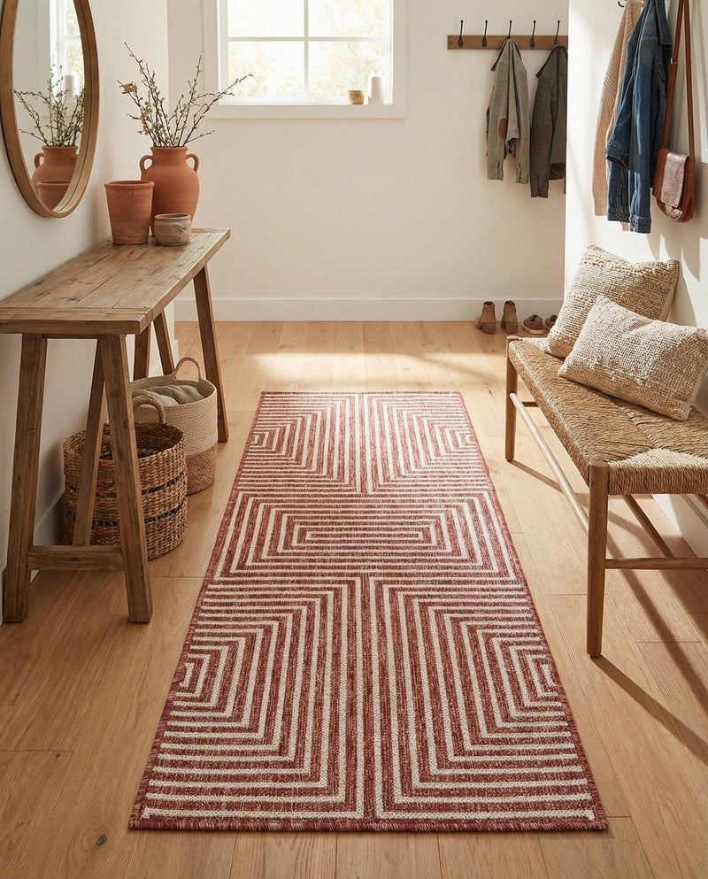 Urban Terrace Collection Area Rug -  Astoria (Rust Red) Runner Rust Red  lifestyle 34