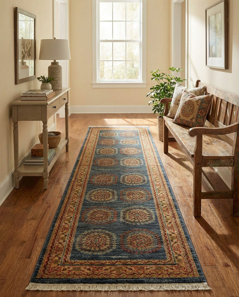 Zagros Oasis Collection Area Rug -  Gilan-e Gharb Runner Blue  lifestyle 43