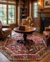 Neptune Elegance Collection Area Rug -  Galatea (Burgundy) Octagon Burgundy  lifestyle 28