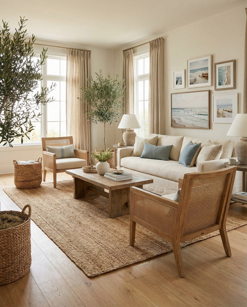 Woven Seaside Elegance Collection Area Rug - Coastline Rectangle Natural  lifestyle 4