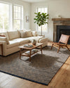 Woven Seaside Jute Collection Area Rug - Oia Rectangle Navy Blue and White  lifestyle 9