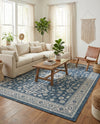 Tribal Terrace Treasures Collection Area Rug -  Incan Isle (Blue) Rectangle Blue  lifestyle 3