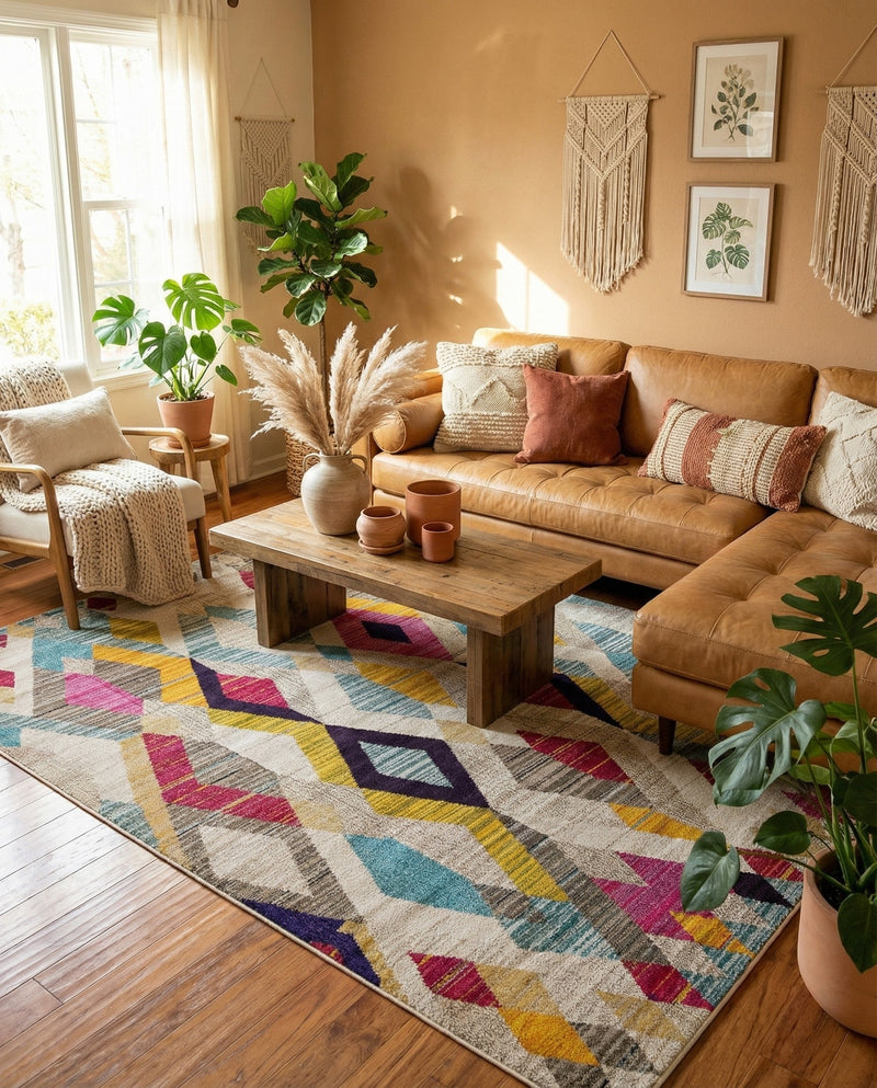 Sedona Vista Collection Area Rug -  Pricklypear Rectangle Multi  lifestyle 18