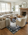 Heritage Elegance Collection Area Rug -  Winterthur (Black and White) Rectangle Black and White  lifestyle 5