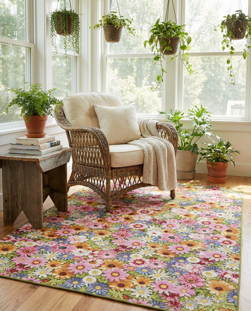 Seaside Blooms Collection Area Rug -  Marseilles Rectangle Multi  lifestyle 37
