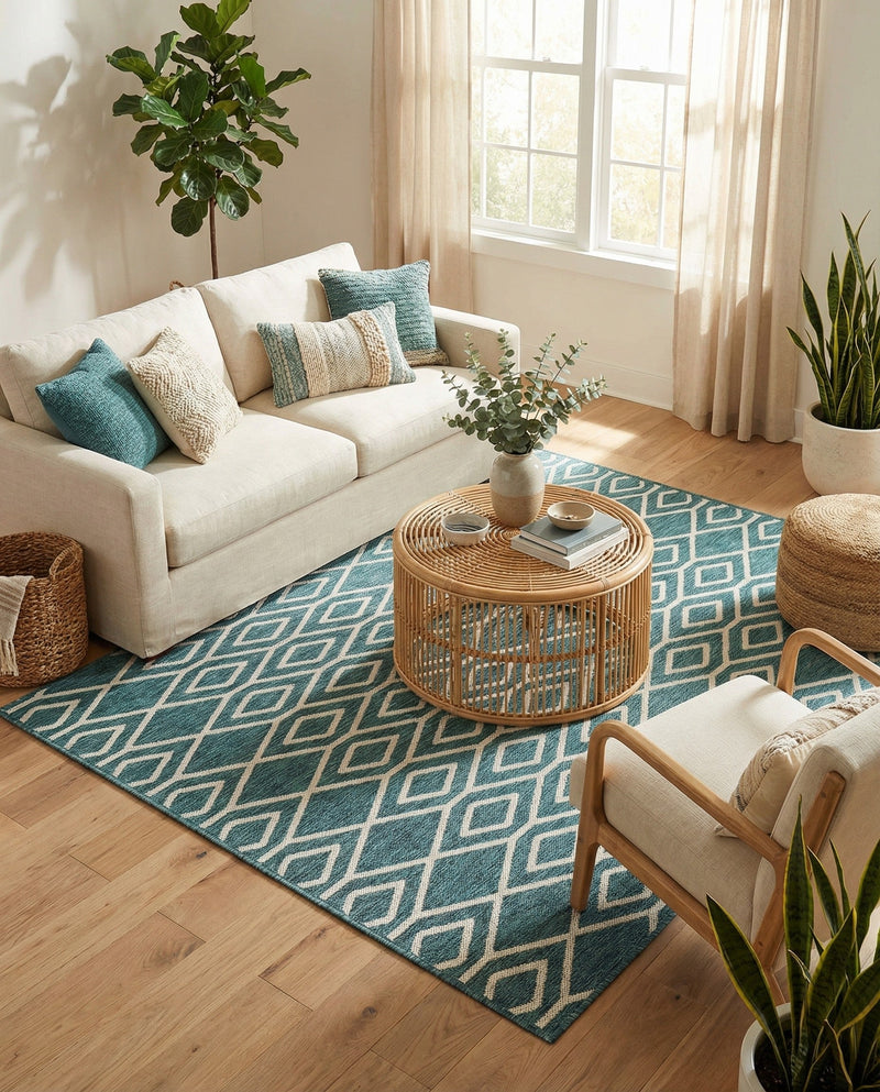 Urban Oasis Rugs Collection Area Rug -  Boulevard (Teal) Rectangle Teal  lifestyle 15