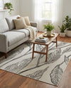 Seaside Blooms Collection Area Rug -  Evergreen (Charcoal Ivory) Rectangle Charcoal Ivory  lifestyle 9