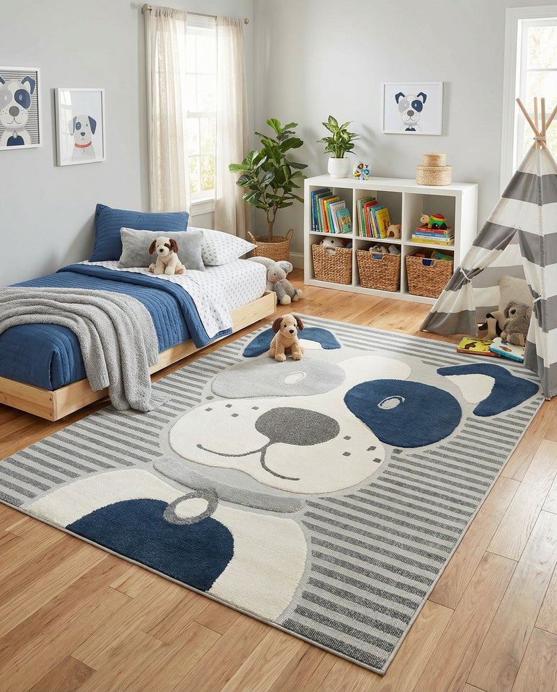 Wonder Tykes Collection Area Rug -  Magicgrove Rectangle Blue and Gray  lifestyle 3