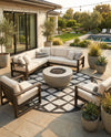 Urban Terrace Collection Area Rug -  Hudson Round Black and White  lifestyle 70