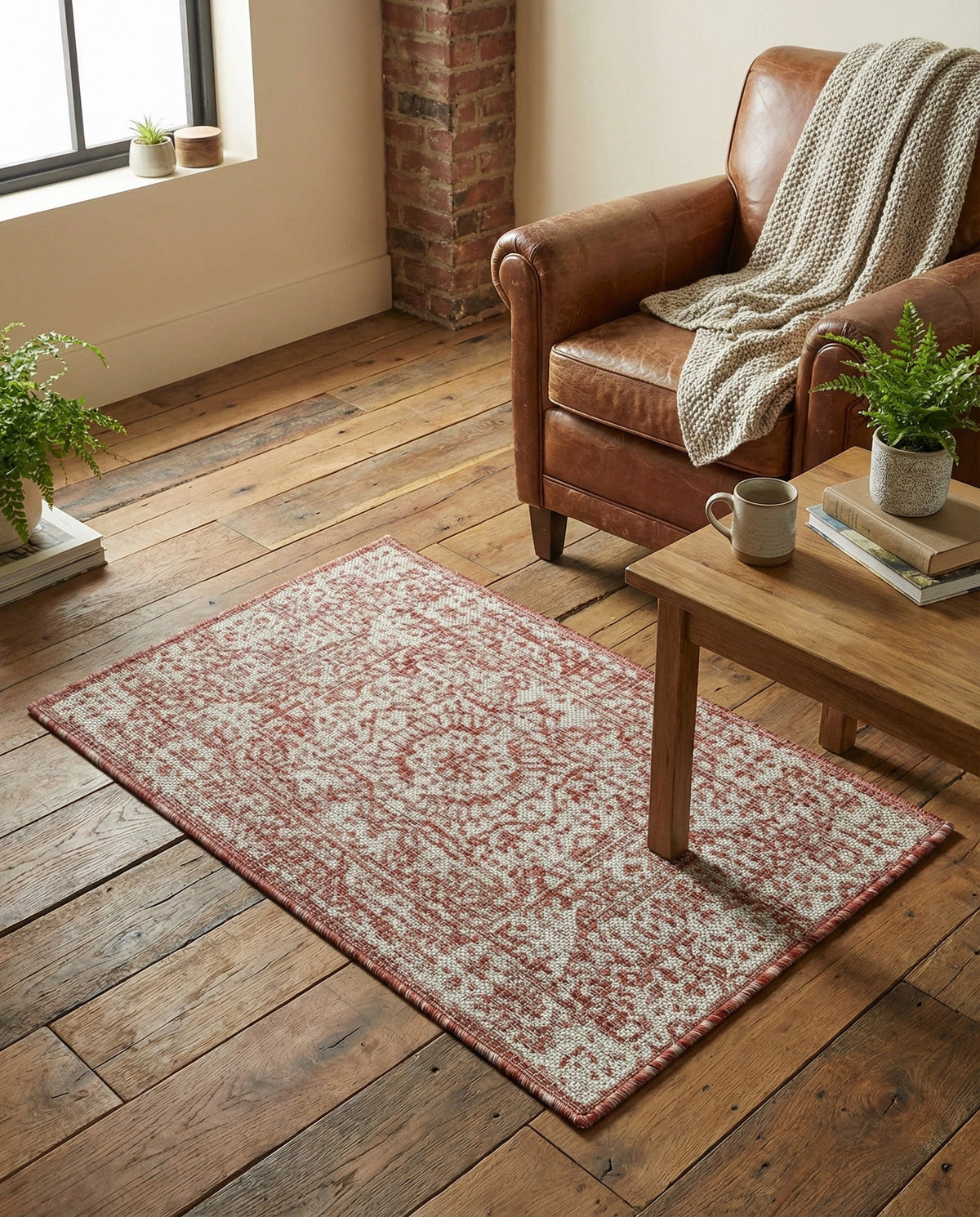Patio Heritage Collection Area Rug - Savannah (Rust Red) Rectangle Rust Red  lifestyle 21
