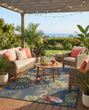 Coastal Terrace Collection Area Rug - Seabreeze Rectangle Navy Blue  lifestyle 14