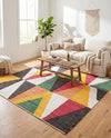 Thar Cotton Collection Area Rug -  Kannur Square Multi  lifestyle 36