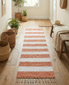 Tassel Trail Collection Area Rug - Pathway (Coral and Ivory) Runner Coral and Ivory  lifestyle 47