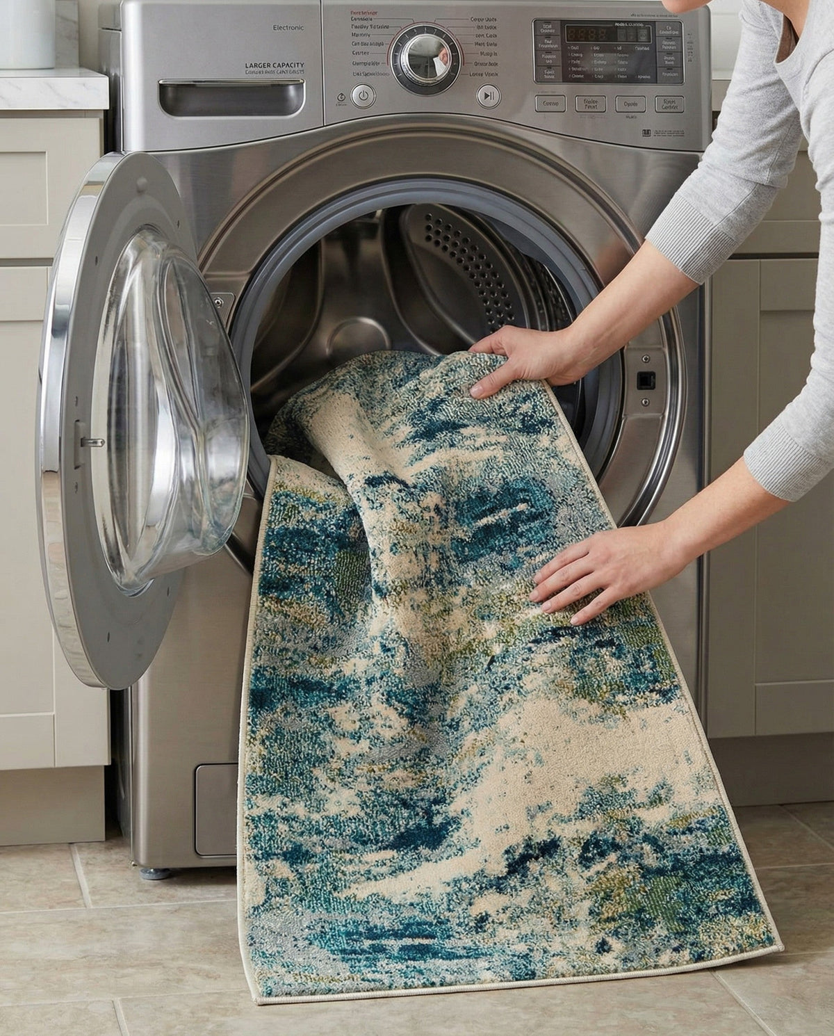 Chromatic Oasis Collection Area Rug -  Serene Runner Light Blue  lifestyle 87