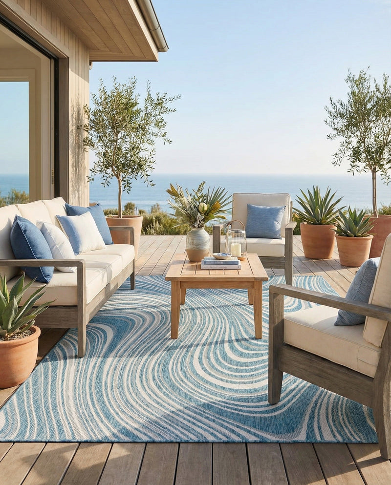 Urban Terrace Collection Area Rug - Soho Rectangle Light Aqua  lifestyle 43
