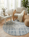 Coastal Haven Collection Area Rug -  Shoreline Round Gray  lifestyle 62
