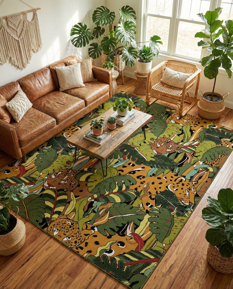 Seaside Blooms Collection Area Rug -  Sorrento Rectangle Green  lifestyle 13