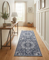 Baroque Era Collection Area Rug - Versailles (Dark Gray) Runner Dark Gray  lifestyle 25