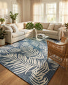 Seaside Blooms Collection Area Rug - Verdure (Blue) Rectangle Blue  lifestyle 21