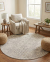 Seville Stripes Collection Area Rug -  Cordoba (Gray) Round Gray  lifestyle 50