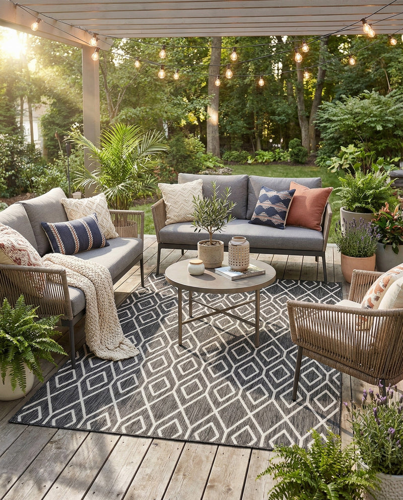 Urban Oasis Rugs Collection Area Rug -  Boulevard (Charcoal Gray) Rectangle Charcoal Gray  lifestyle 12