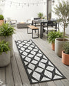 Urban Terrace Collection Area Rug -  Hudson Runner Black and White  lifestyle 46