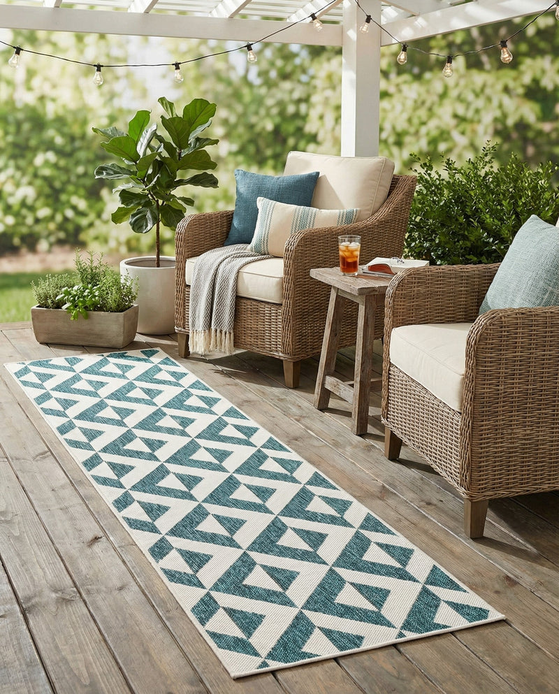 Urban Oasis Rugs Collection Area Rug -  Highrise (Teal) Runner Teal  lifestyle 28