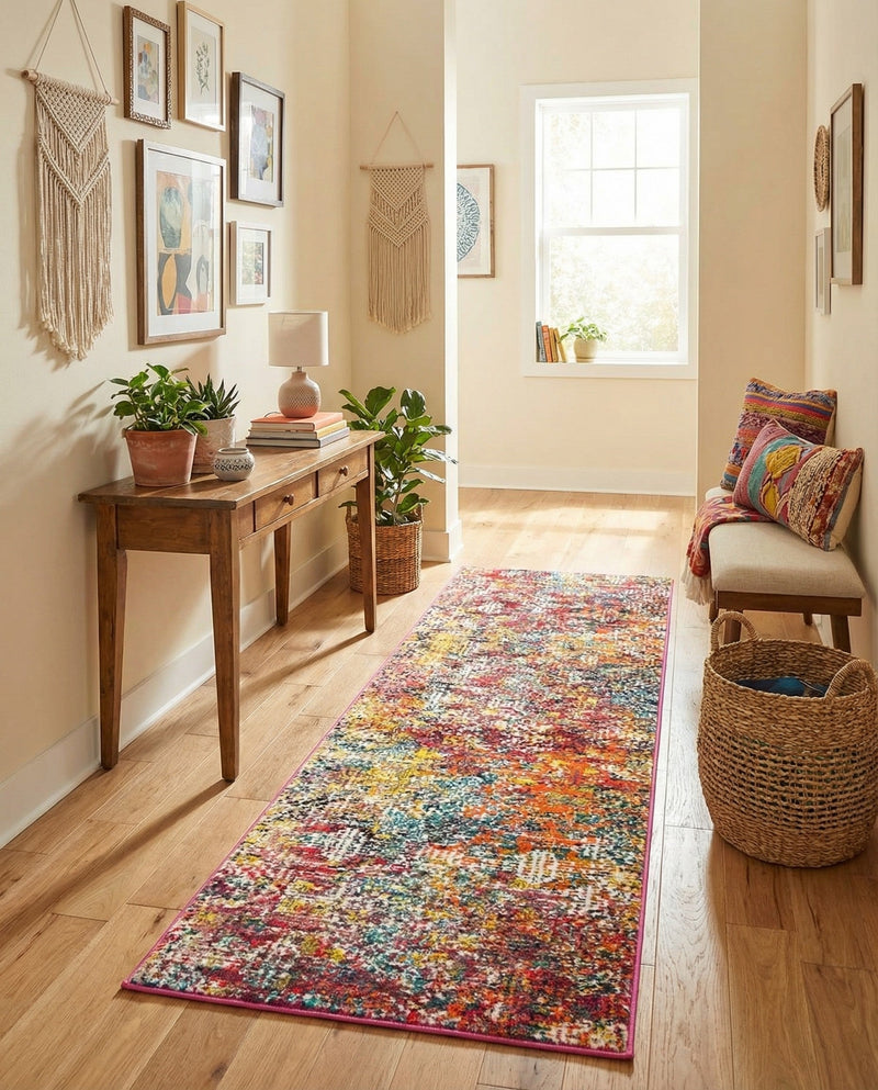 Colorburst Oasis Collection Area Rug -  Azura Runner Multi  lifestyle 73
