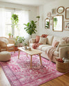 Casablanca Tapestry Collection Area Rug - Fes Rectangle Plumrose Pink  lifestyle 32