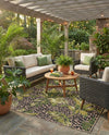 Seaside Blooms Collection Area Rug -  Lotus Rectangle Green  lifestyle 45