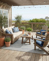 Seaside Stripes Collection Area Rug -  Boardwalk (Light Blue) Rectangle Light Blue  lifestyle 10