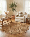 Woven Seaside Jute Collection Area Rug - Whittaker Round Natural  lifestyle 68