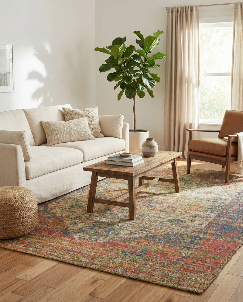 Savannah Threads Collection Area Rug - Sahara Rectangle Multi  lifestyle 43