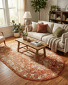 Savannah Soiree Collection Area Rug -  Everglade (Rust Red) Oval Rust Red  lifestyle 75