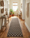 Lattice Gardens Collection Area Rug -  Bloomfield (Chocolate Brown) Runner Chocolate Brown  lifestyle 65