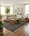 Tulum Trellis Collection Area Rug - Shoreline Rectangle Black  lifestyle 11