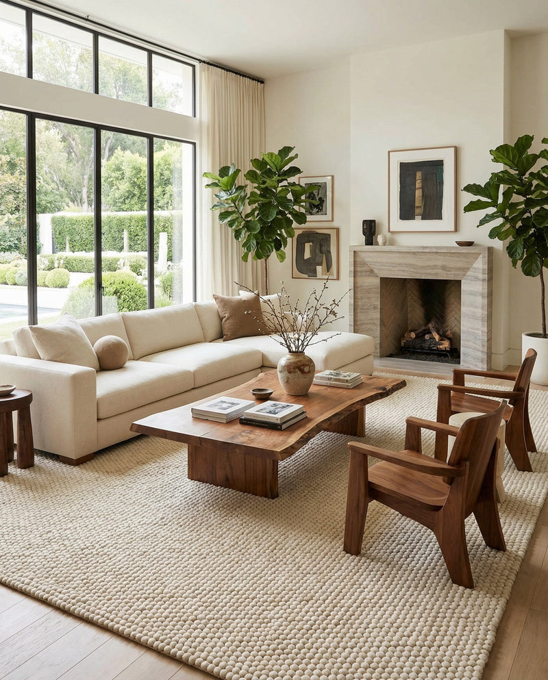 Woolen Sphere Collection Area Rug - Orbsburg (Ivory) Rectangle Ivory  lifestyle 16