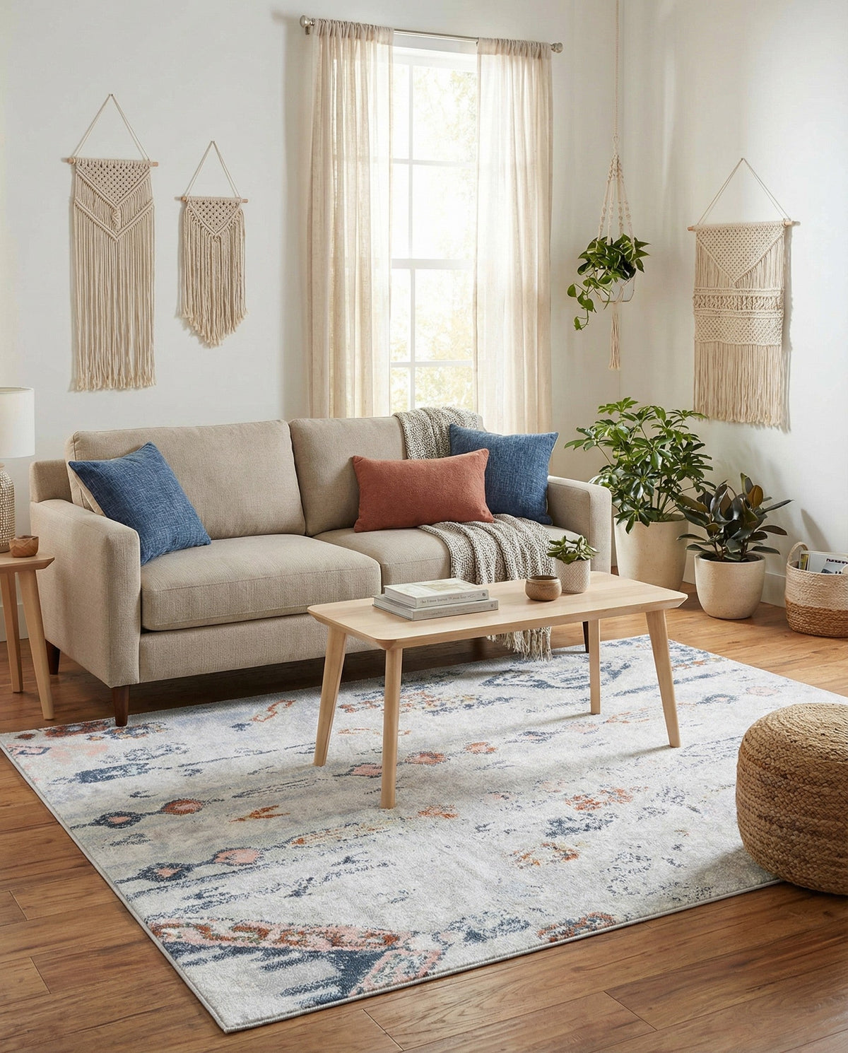 Aegean Elegance Washables Collection Area Rug -  Zakynthos Rectangle Ivory Gray  lifestyle 24