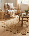 Woven Seaside Jute Collection Area Rug - Sienna Round Natural  lifestyle 43