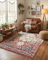 Parisian Elegance Collection Area Rug - Versailles (Pink Gray) Rectangle Pink Gray  lifestyle 19