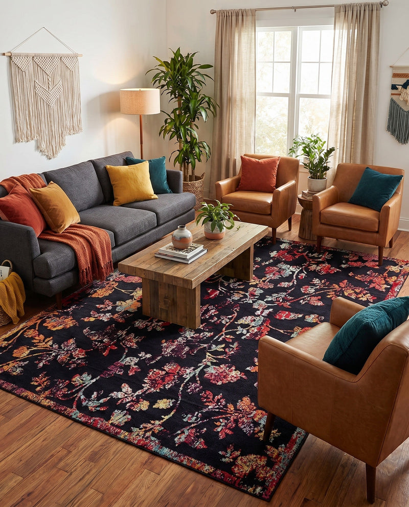 Brighton Terrace Collection Area Rug -  Roedean Rectangle Navy Blue  lifestyle 23