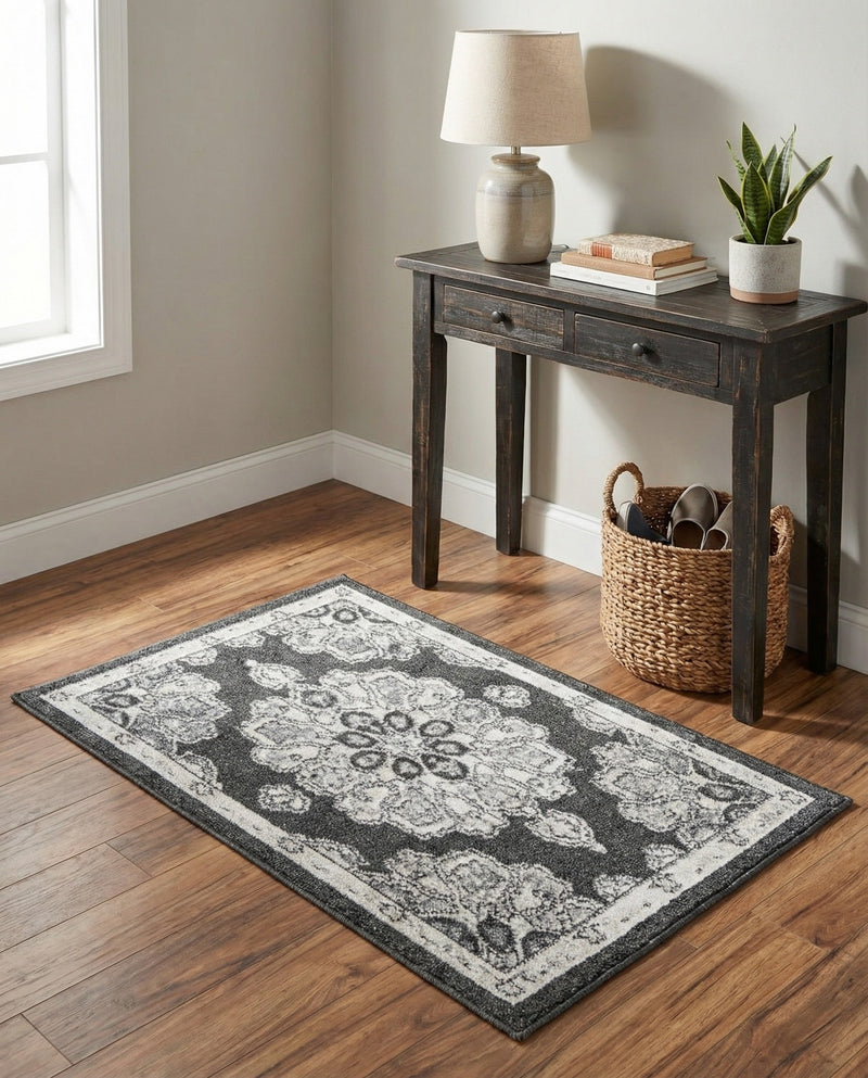 Beverly Grove Collection Area Rug - Melrose (Charcoal) Rectangle Charcoal  lifestyle 11
