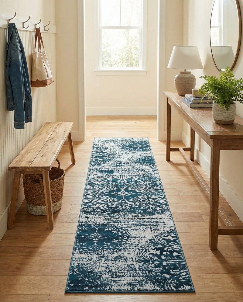 Riviera Elegance Collection Area Rug -  Monaco (Blue) Runner Blue  lifestyle 43